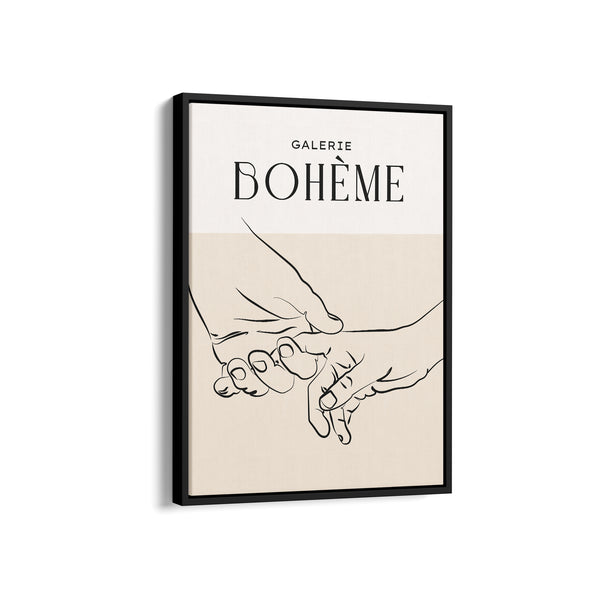 Holding Hands Boho Modern Wall Art