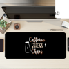 Caffeine before chaos Coffee Desk Mat | Desk Pad | Mouse Pad