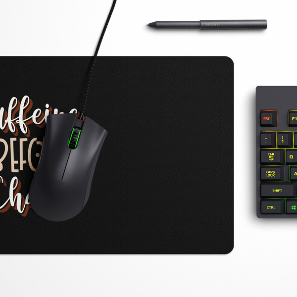Caffeine before chaos Coffee Desk Mat | Desk Pad | Mouse Pad