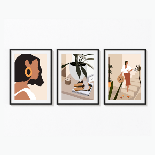 Set of 3 Women Modern Wall Art