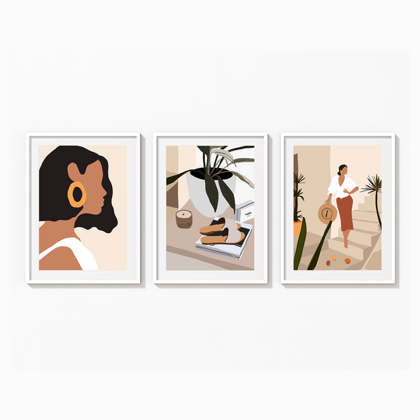 Set of 3 Women Modern Wall Art