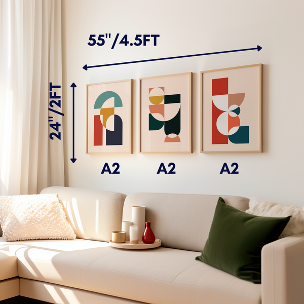 Set of 3 Geometric Wall Art