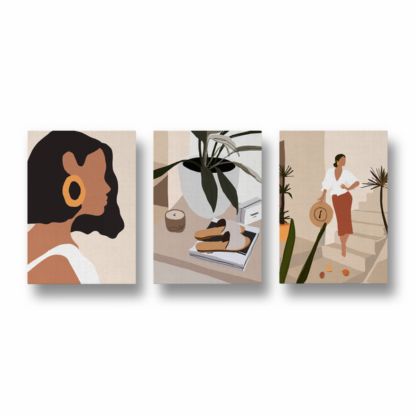 Set of 3 Women Modern Wall Art