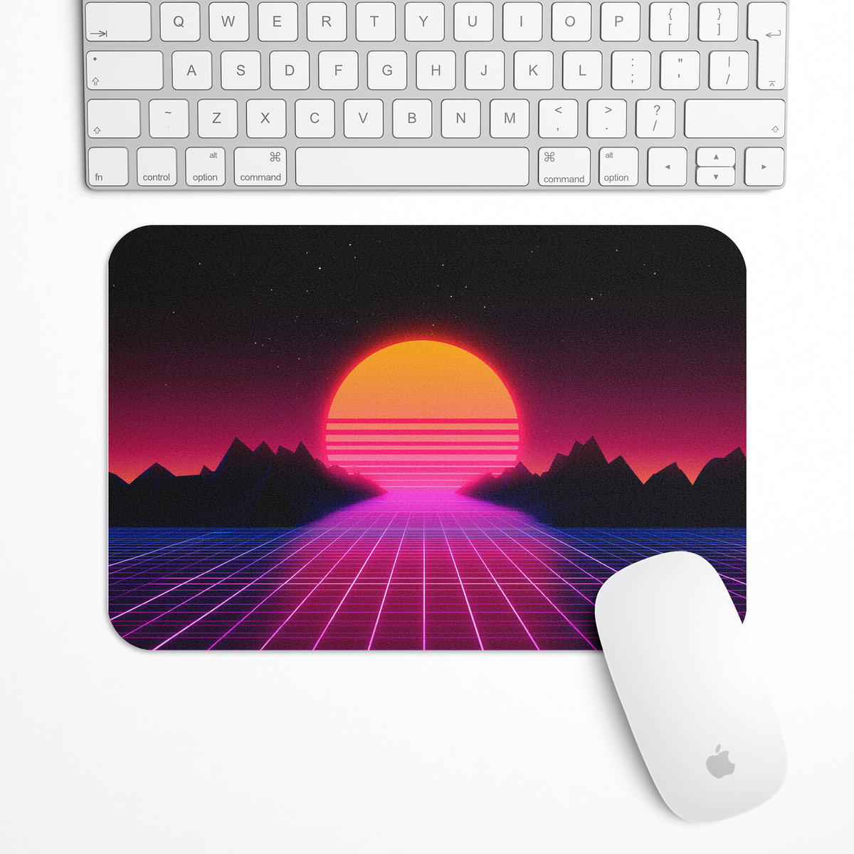 Grid Runner Synthwave Gaming Mouse Pad