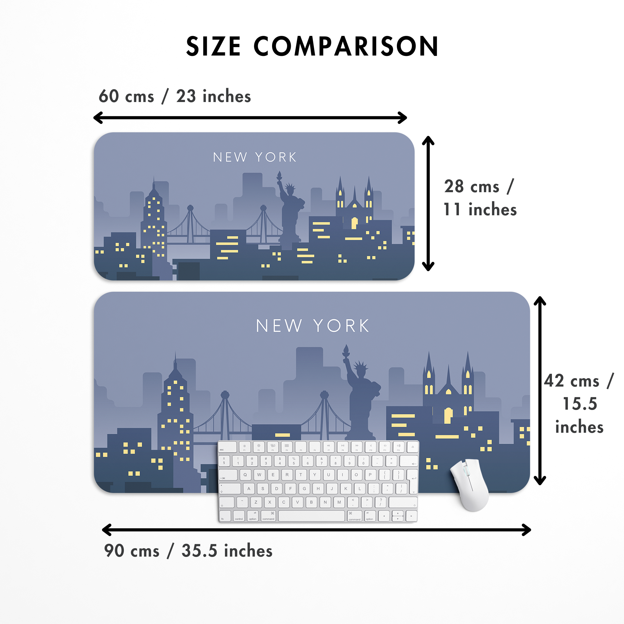 New York Skyline Computer Desk Mat | Desk Pad | Mouse Pad