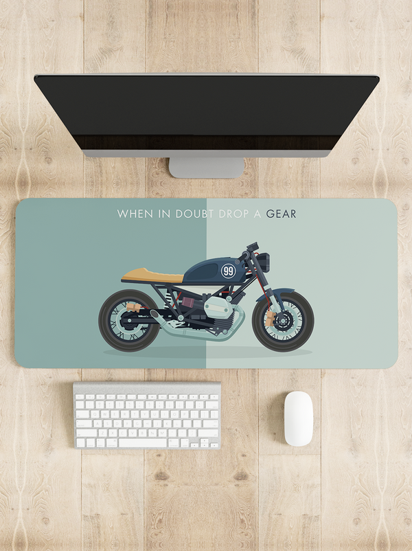 When in doubt drop a gear Bike Desk Mat | Desk Pad | Mouse Pad