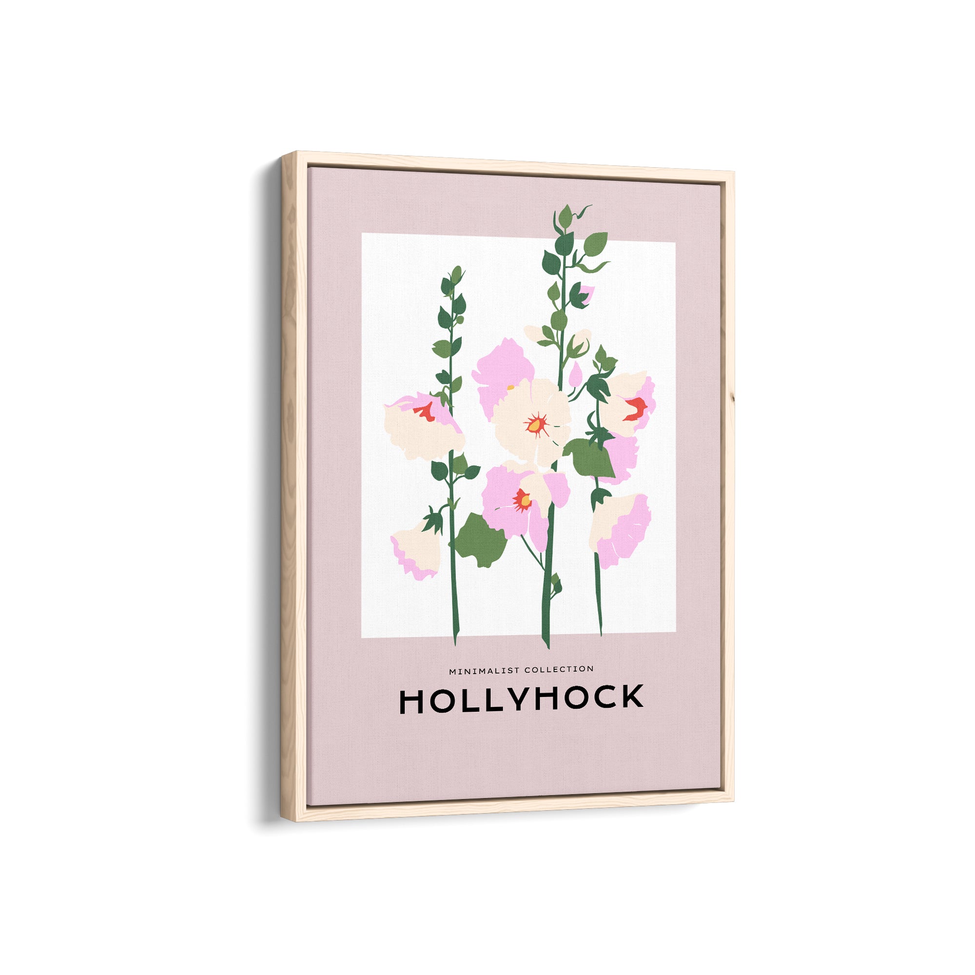 Hollyhock Botanical Modern Wall Art