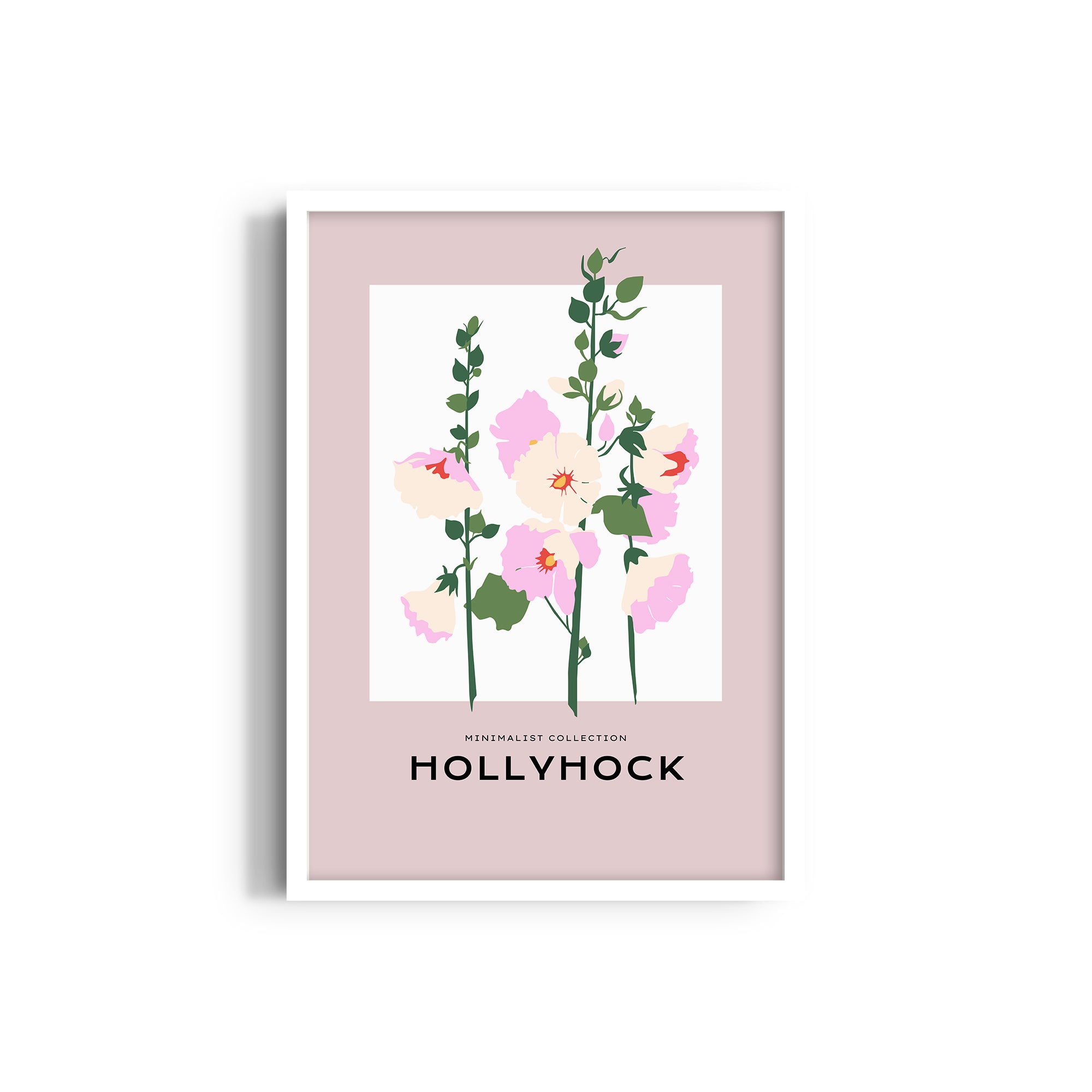 Hollyhock Botanical Modern Wall Art