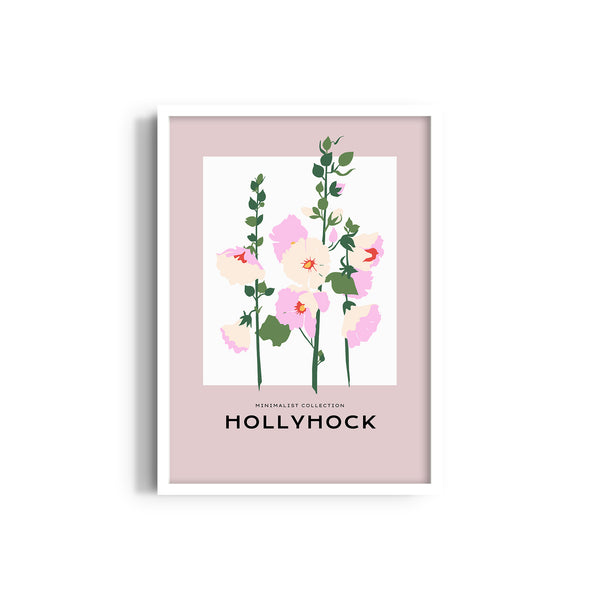 Hollyhock Botanical Modern Wall Art