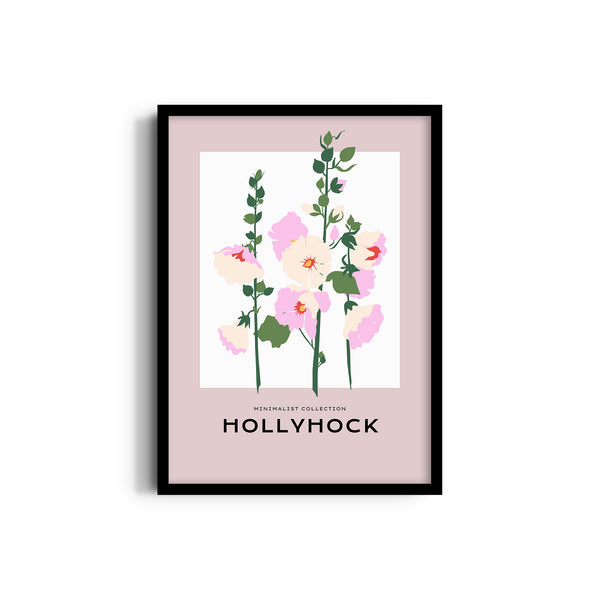 Hollyhock Botanical Modern Wall Art