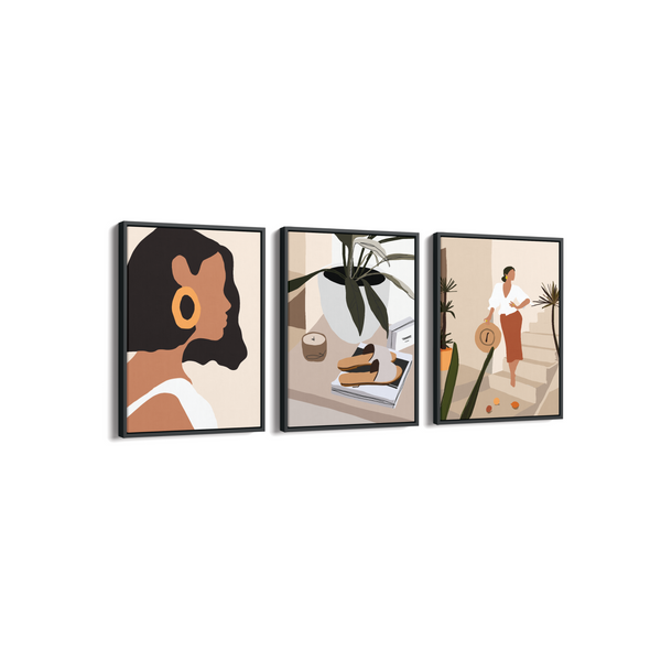 Set of 3 Women Modern Wall Art