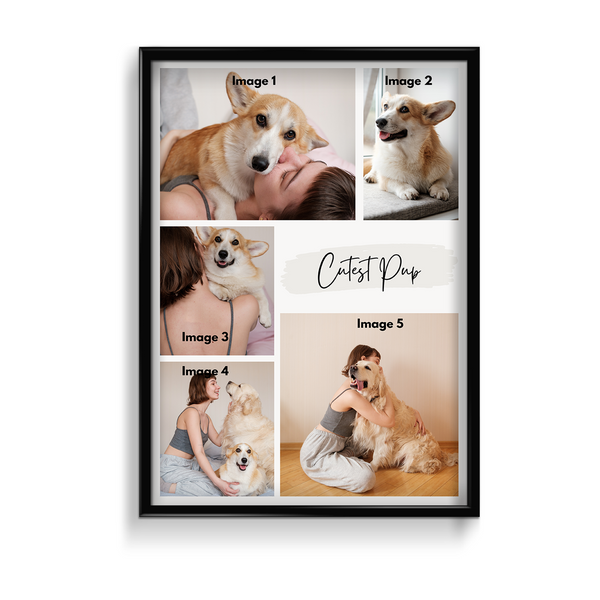 Cutest Pup 5 Image Collage Wall Art