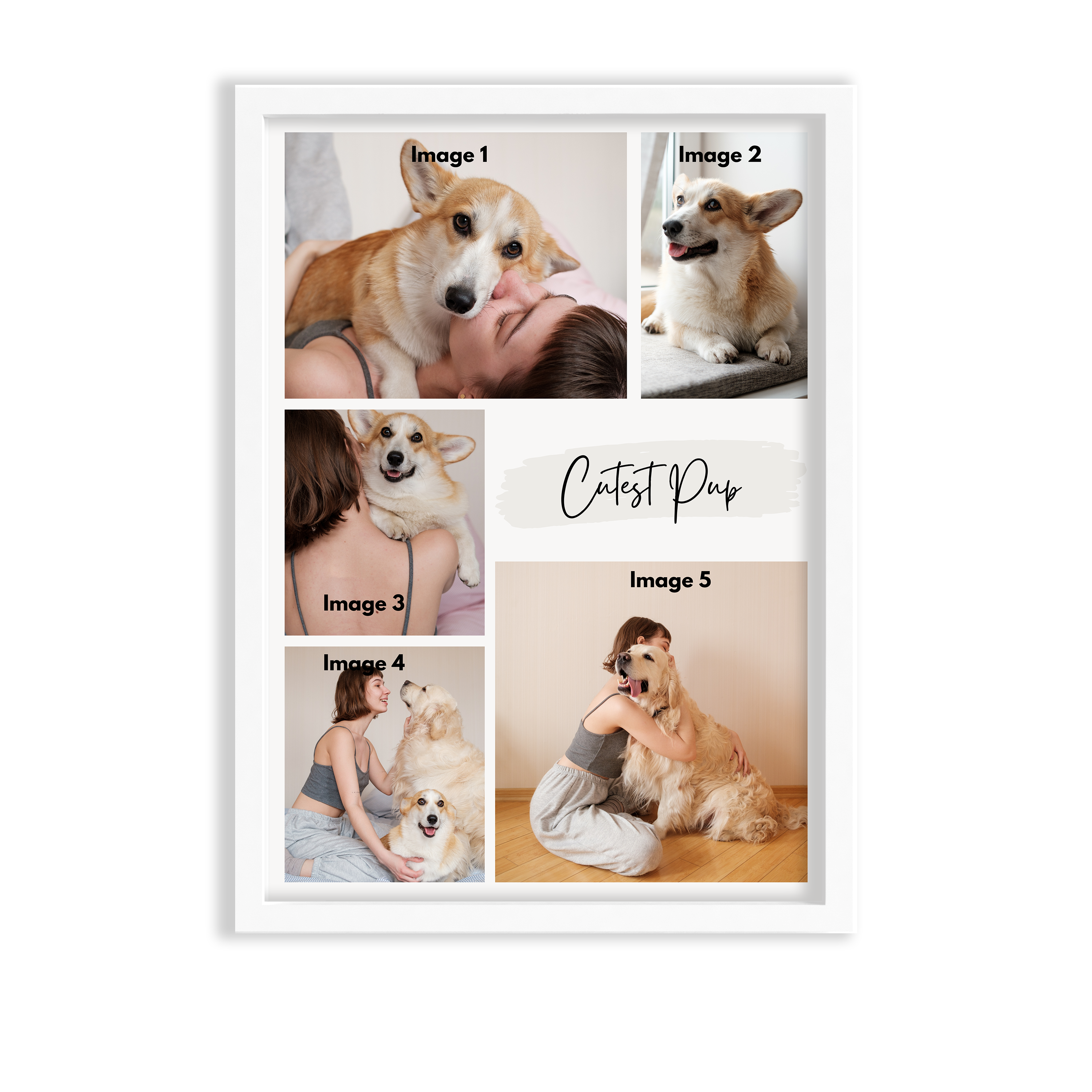 Cutest Pup 5 Image Collage Wall Art