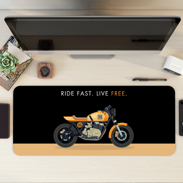 Ride Fast Live Free Bike Desk Mat | Desk Pad | Mouse Pad