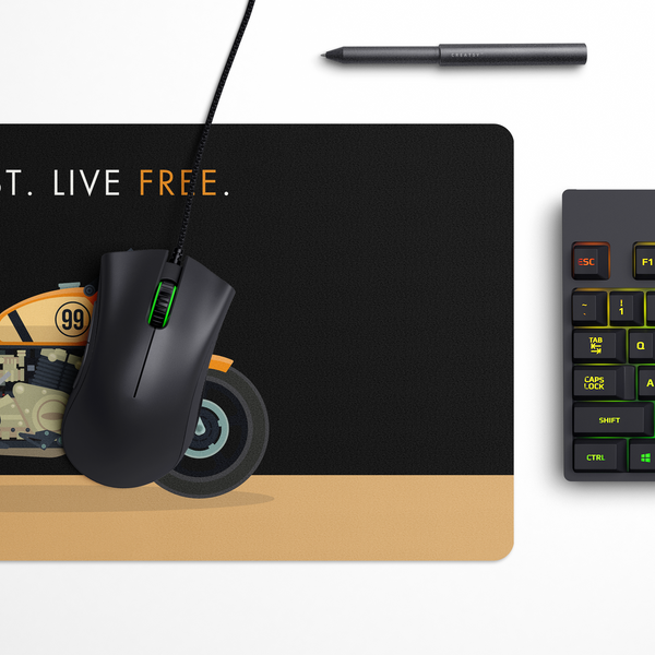 Ride Fast Live Free Bike Desk Mat | Desk Pad | Mouse Pad
