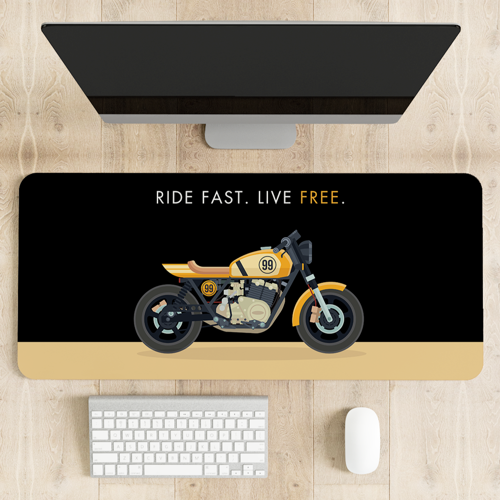 Ride Fast Live Free Bike Desk Mat | Desk Pad | Mouse Pad