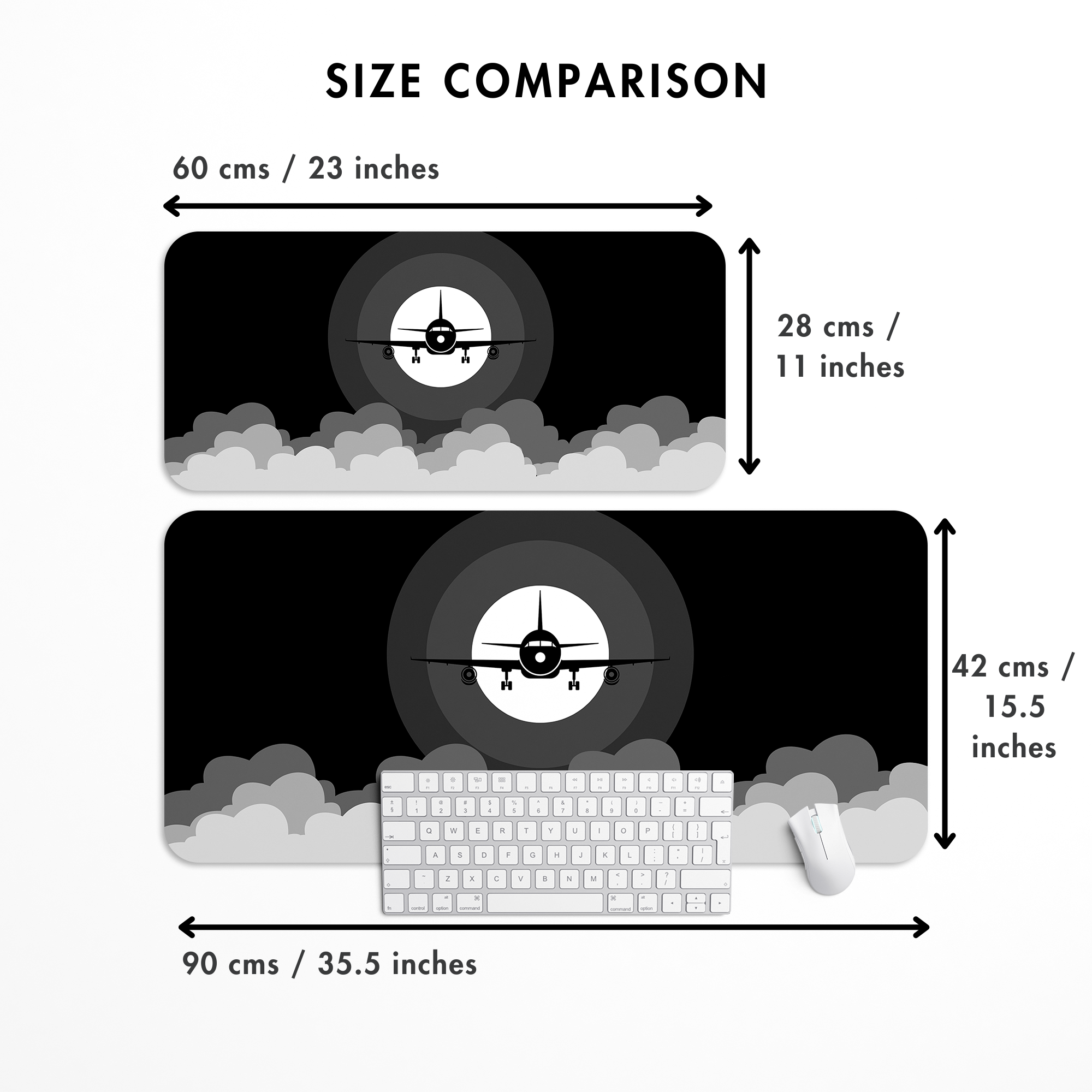 Airplane in Dark Sky Desk Mat | Desk Pad | Mouse Pad