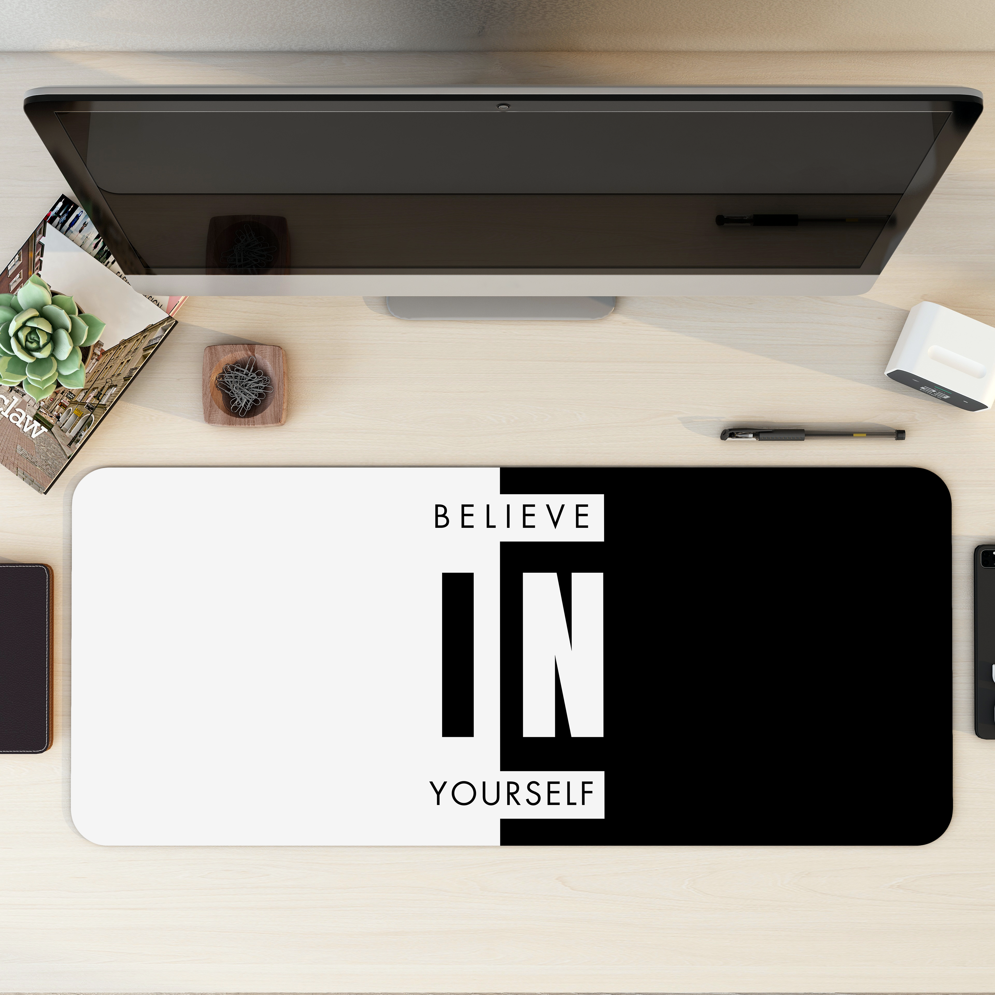 Believe in yourself Computer Motivation Desk Mat | Desk Pad | Mouse Pad