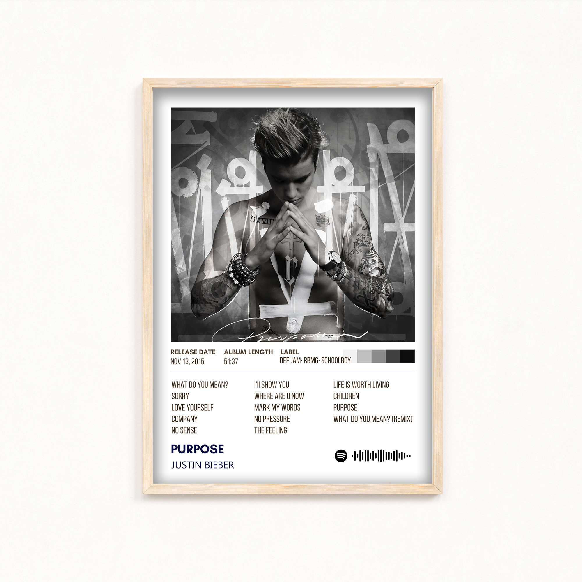 Purpose Justin Bieber Album Poster