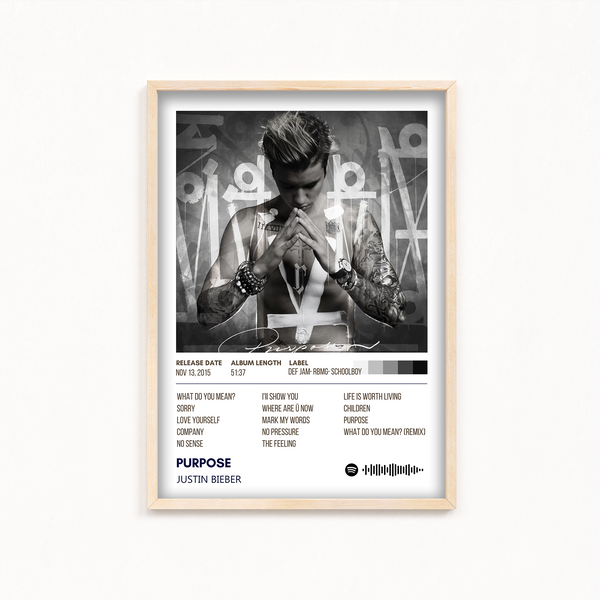 Purpose Justin Bieber Album Poster