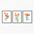 Set of 3 Botanical Modern Wall Art