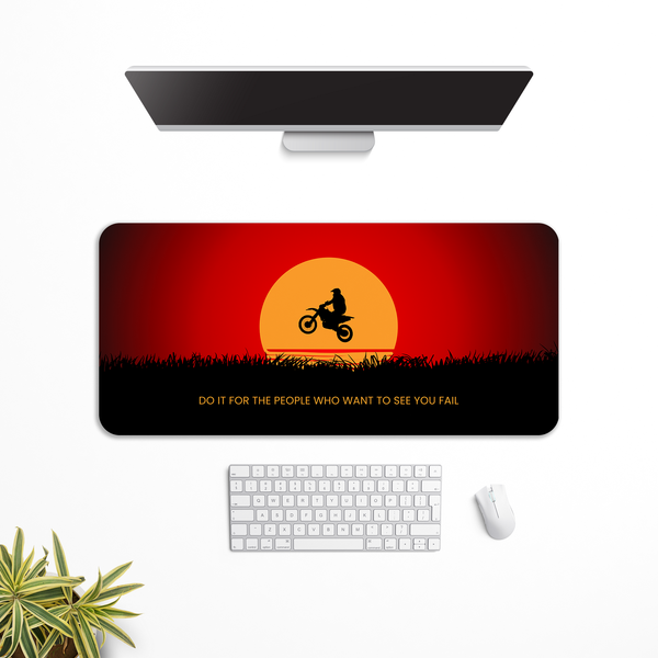Bike in Sunset Desk Mat | Desk Pad | Mouse Pad