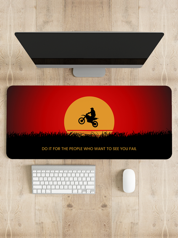 Bike in Sunset Desk Mat | Desk Pad | Mouse Pad