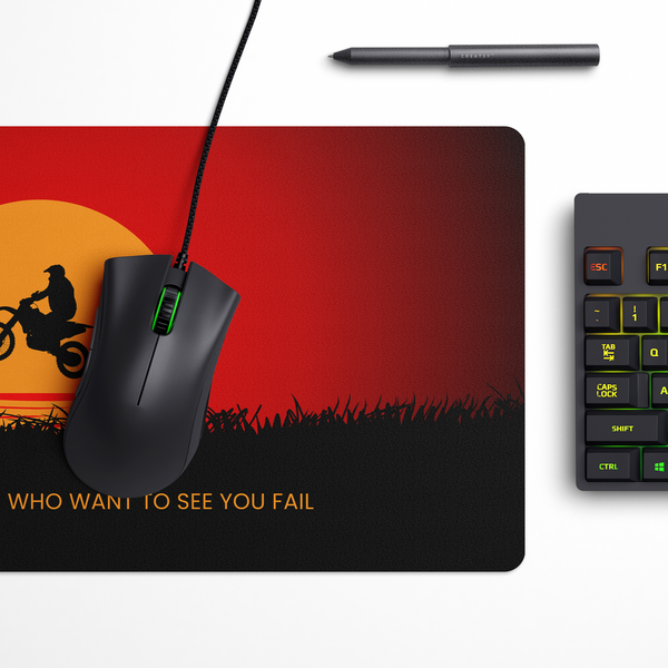Bike in Sunset Desk Mat | Desk Pad | Mouse Pad