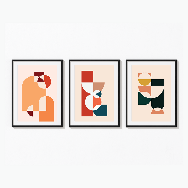Set of 3 Geometric Modern Wall Art