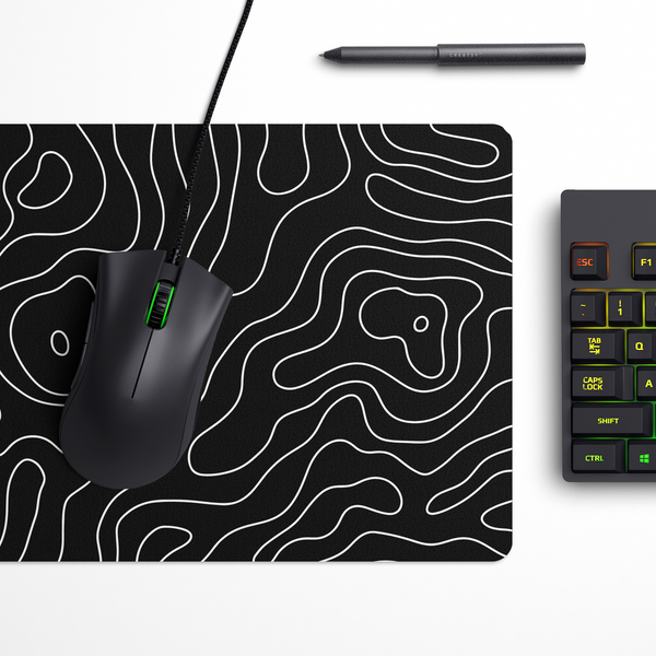 Topography Dark Desk Mat | Desk Pad | Mouse Pad