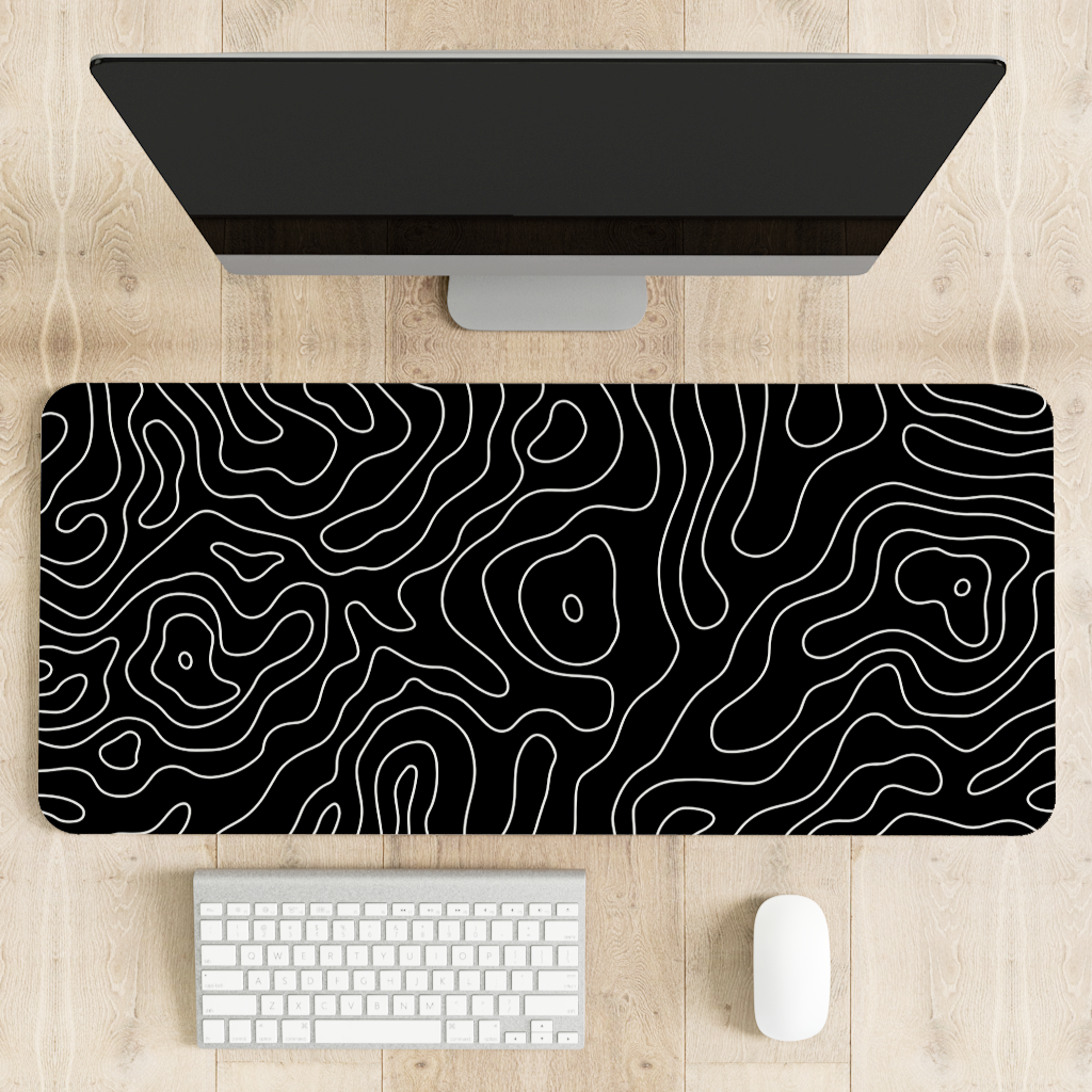 Topography Dark Desk Mat | Desk Pad | Mouse Pad