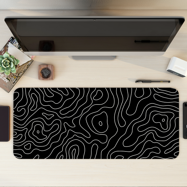 Topography Dark Desk Mat | Desk Pad | Mouse Pad