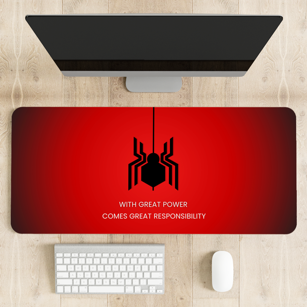 Spider - With great power | Desk Mat | Desk Pad | Mouse Pad