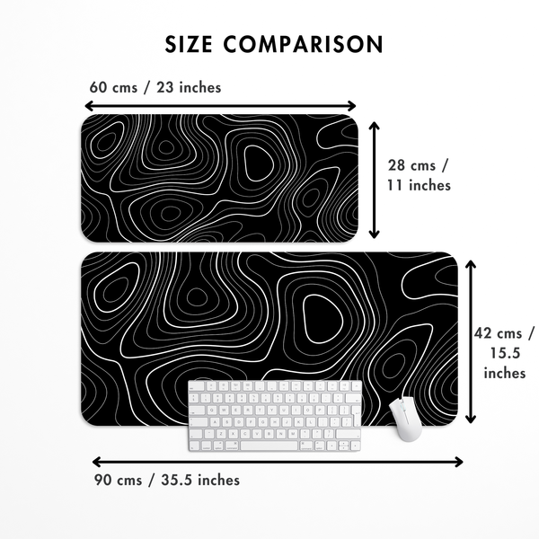 Topography Dark | Desk Mat | Desk Pad | Mouse Pad