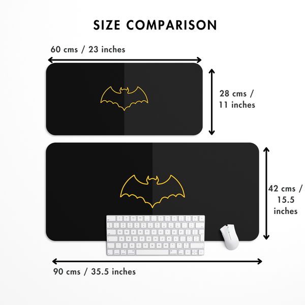 Golden Bat Symbol Desk Mat | Desk Pad | Mouse Pad