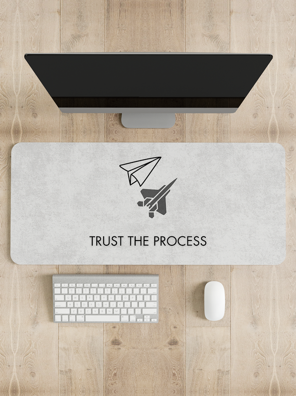 Trust the process paper plane Desk Mat | Desk Pad | Mouse Pad