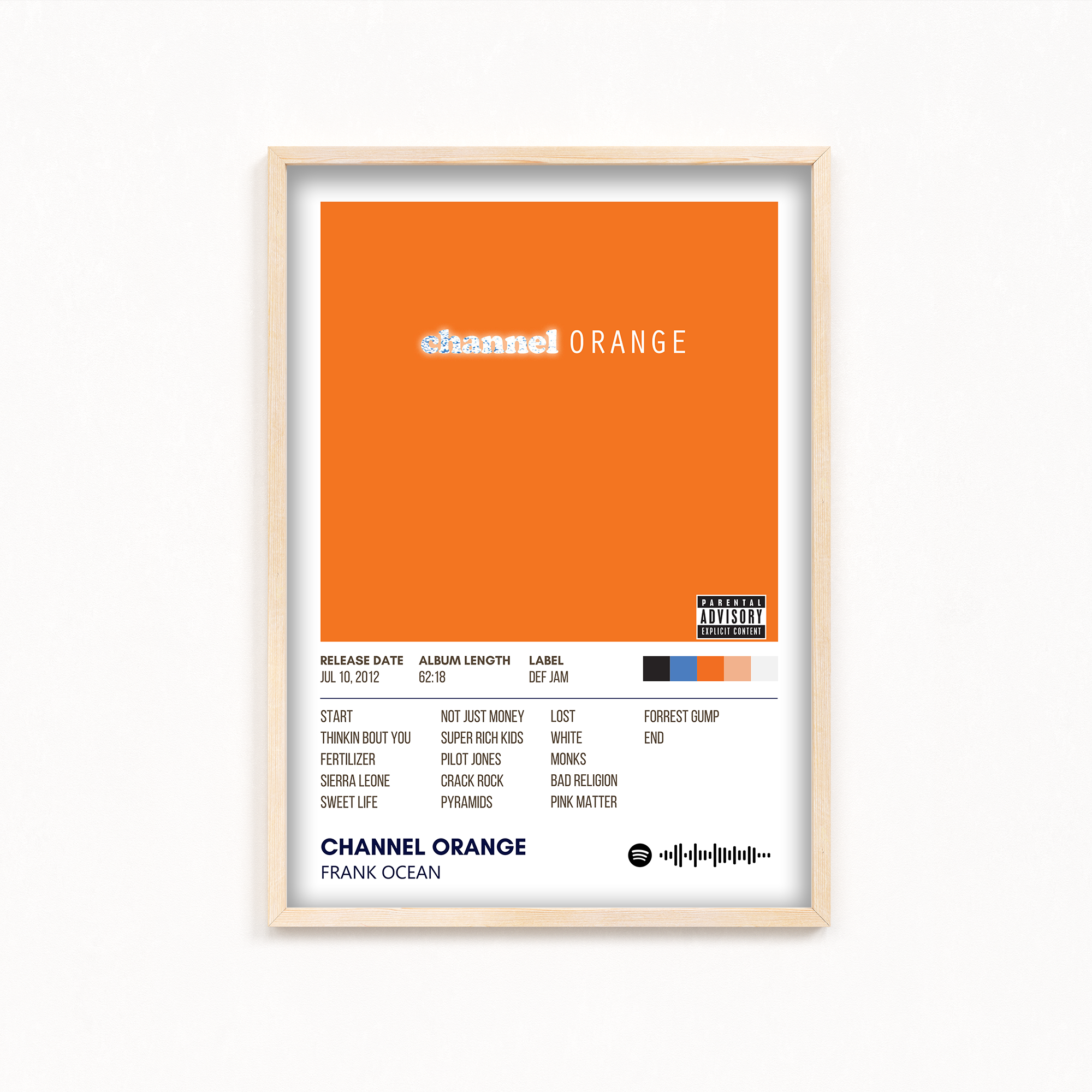 Channel Orange by Frank Ocean Album Poster