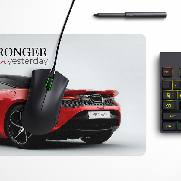 Stronger than yesterday - McLaren 750S Desk Mat | Desk Pad | Mouse Pad