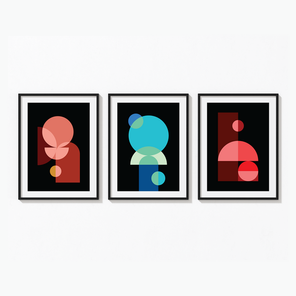 Set of 3 Geometric Modern Wall Art