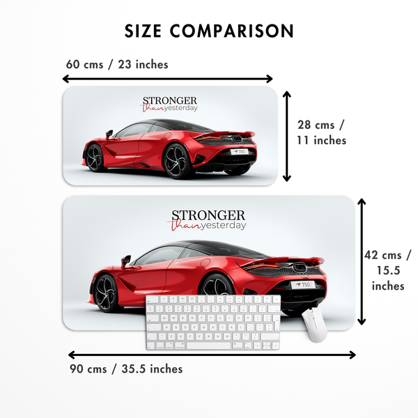 Stronger than yesterday - McLaren 750S Desk Mat | Desk Pad | Mouse Pad