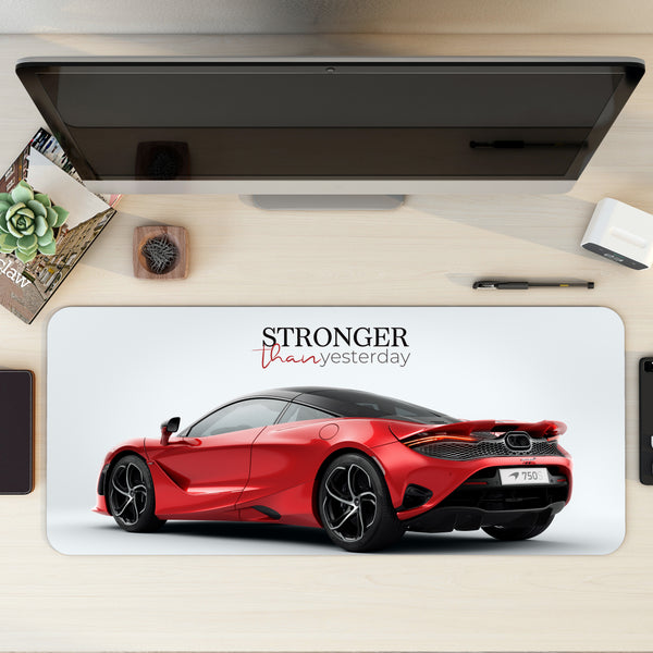 Stronger than yesterday - McLaren 750S Desk Mat | Desk Pad | Mouse Pad
