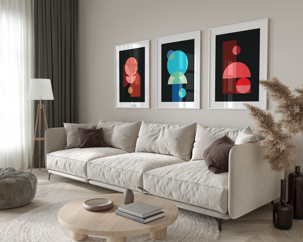 Set of 3 Geometric Modern Wall Art