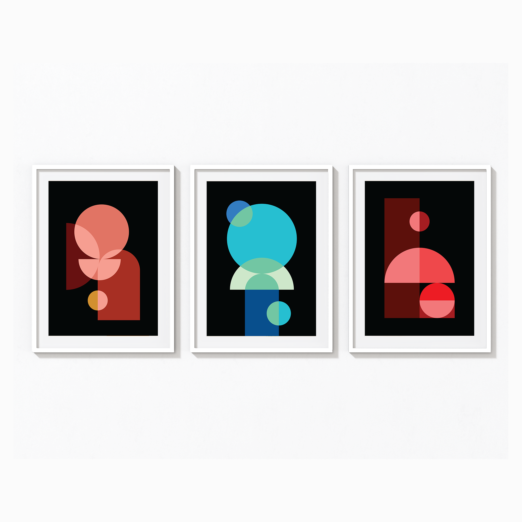 Set of 3 Geometric Modern Wall Art