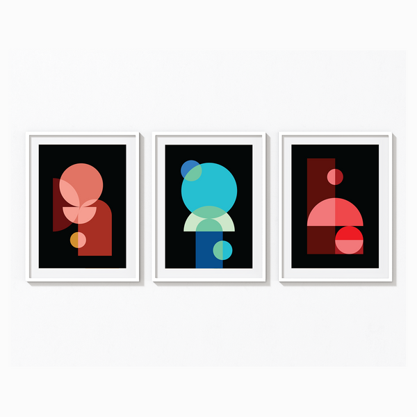 Set of 3 Geometric Modern Wall Art