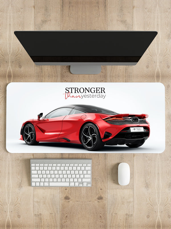 Stronger than yesterday - McLaren 750S Desk Mat | Desk Pad | Mouse Pad