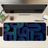 Dark Blue Geometric Pattern Desk Mat | Desk Pad | Mouse Pad