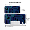Dark Blue Geometric Pattern Desk Mat | Desk Pad | Mouse Pad