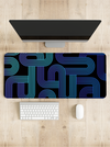 Dark Blue Geometric Pattern Desk Mat | Desk Pad | Mouse Pad