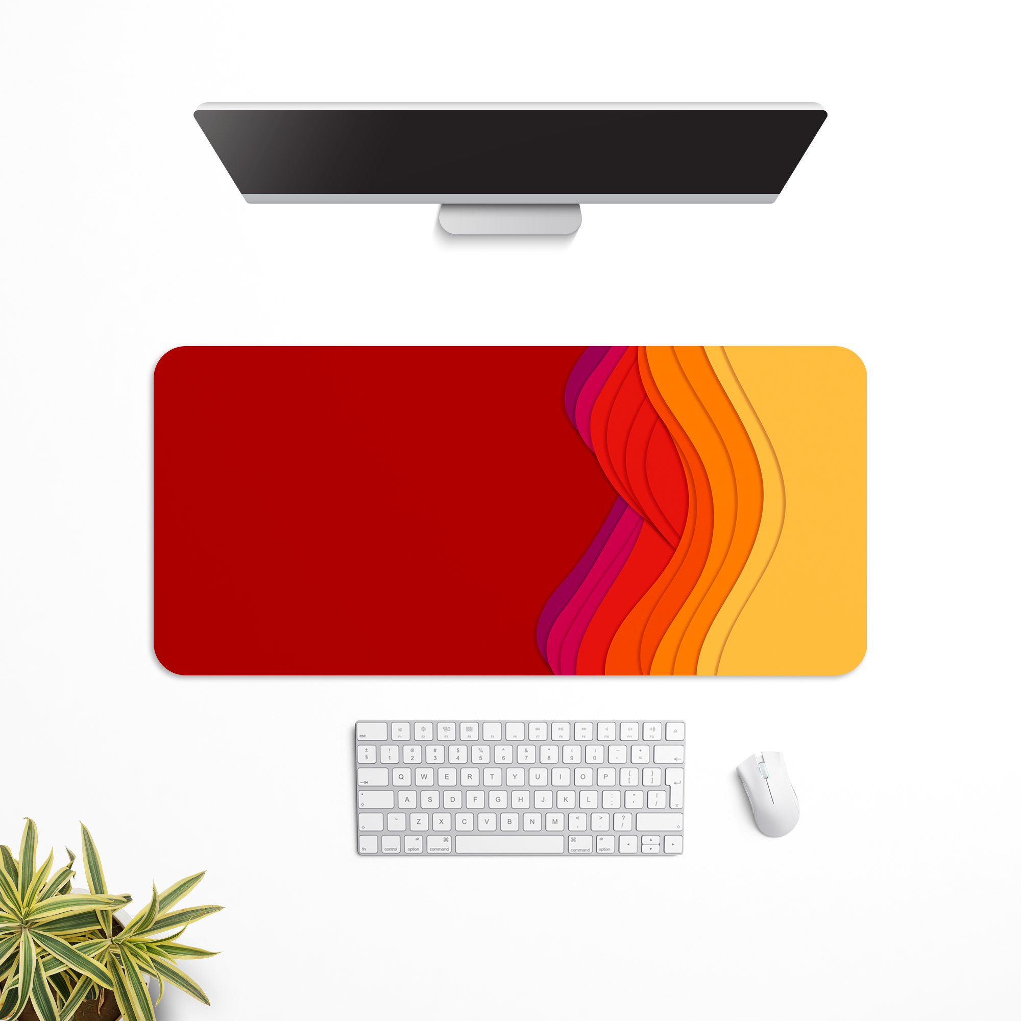 Beautiful Red Flow Pattern Desk Mat | Desk Pad | Mouse Pad