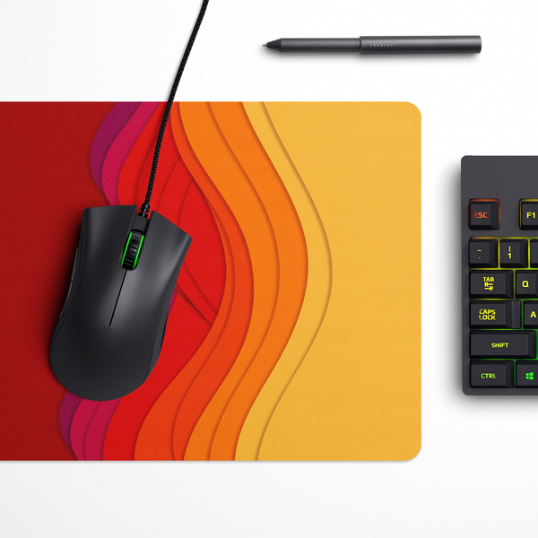 Beautiful Red Flow Pattern Desk Mat | Desk Pad | Mouse Pad